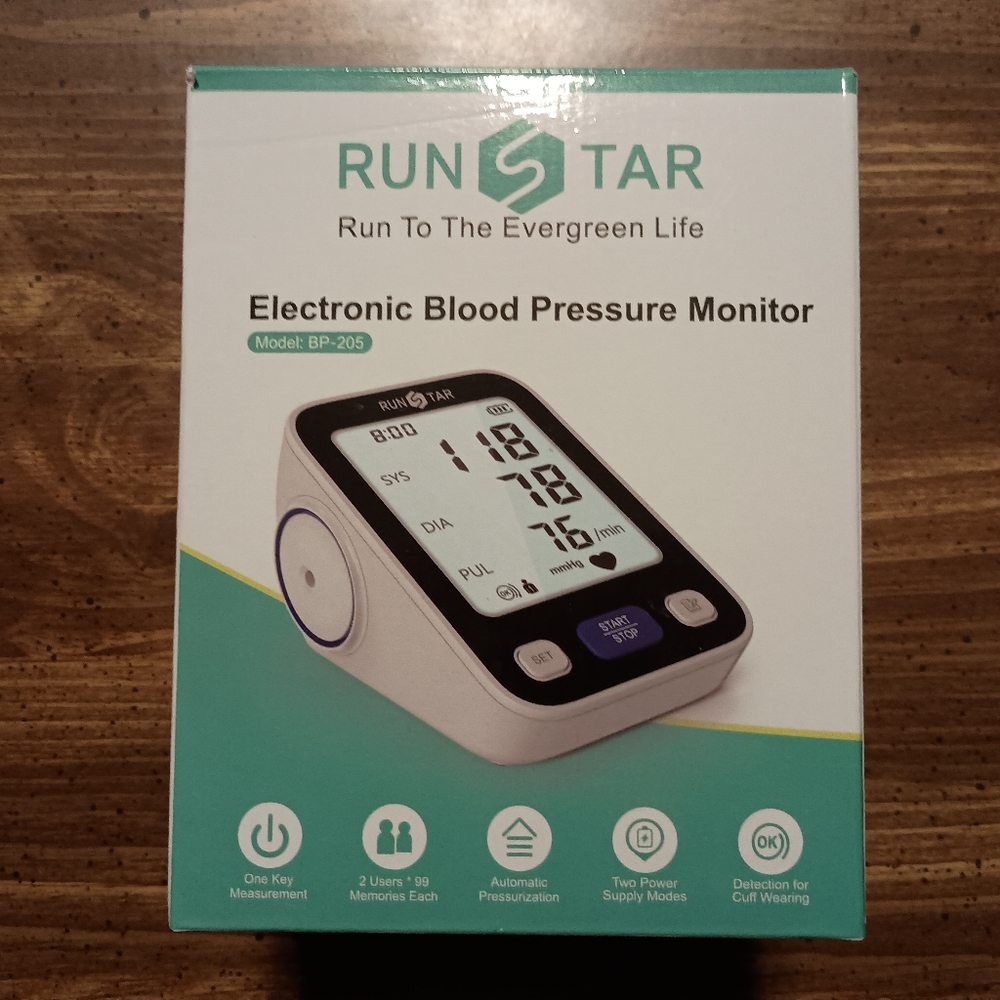 BLOOD PRESSURE MONITOR w ARM CUFF - New // Two User - Health Pulse
